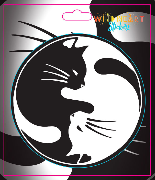Ying Yang Cat Sticker