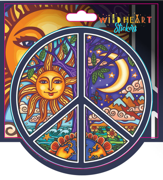 Sun & Moon Peace Sign Sticker